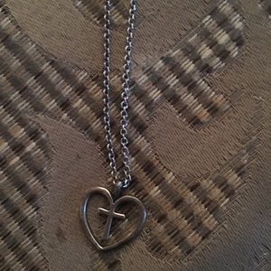 James Avery Sterling Silver Heart Cross Necklace